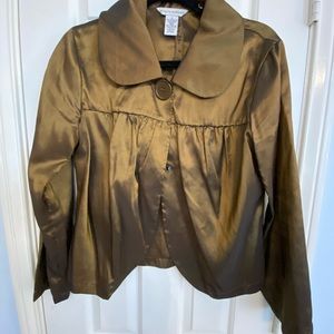 Steve Madden, size M, gold color, collared jacket,